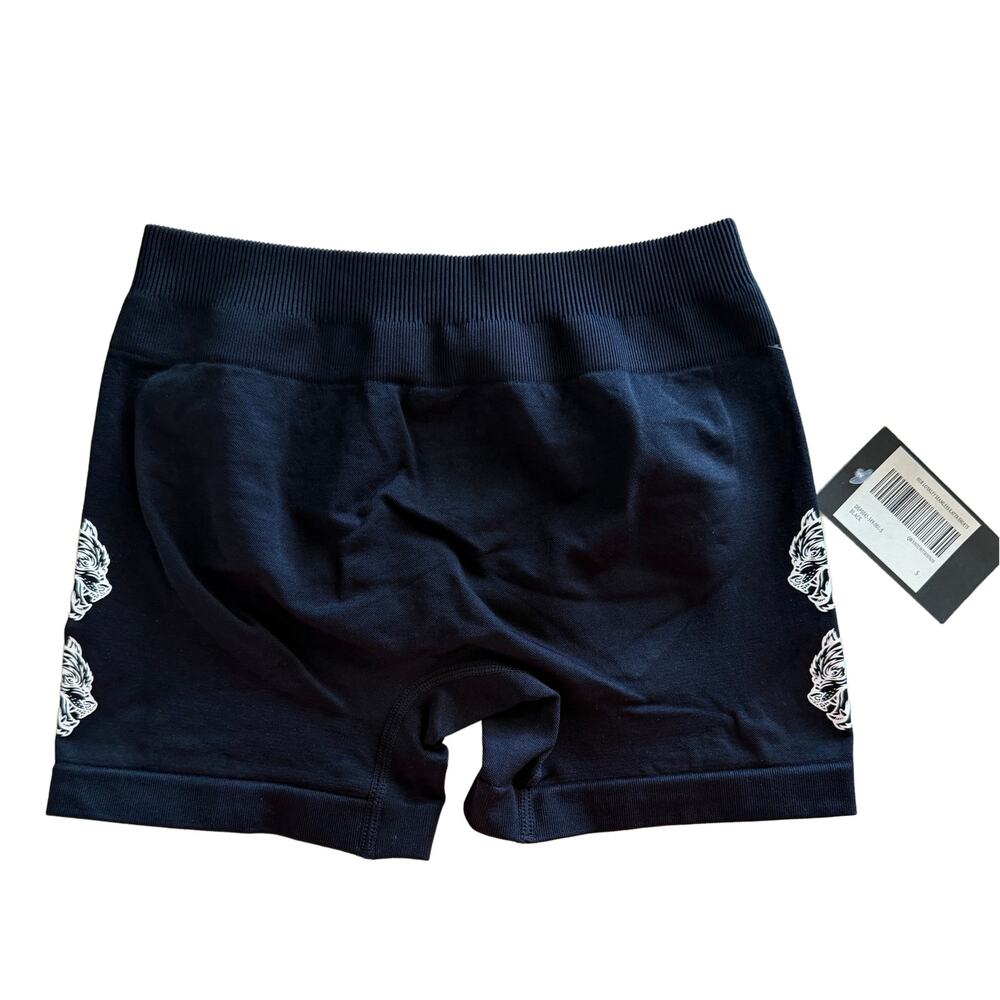 Darc Sport Our Loyalty Seamless Katya Shorts Womens Small Black Wolf Print NWT